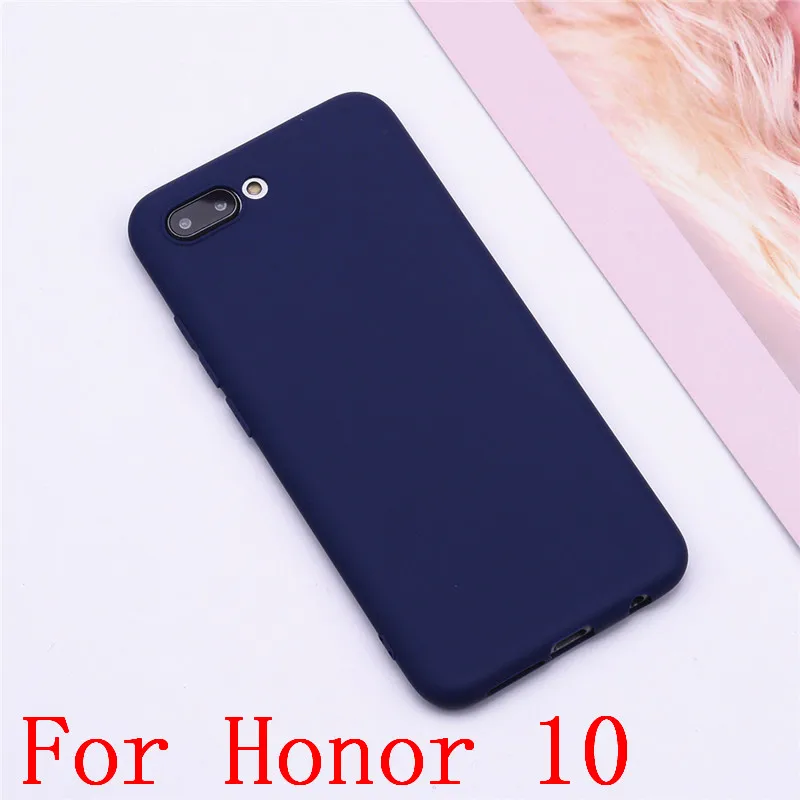 Чехол для huawei honor 10, силиконовый чехол, 5,84, мягкий ТПУ чехол для honor 10, coque etui hoesje funda on, для huawei honor 10, чехол для телефона s - Цвет: Dark Blue