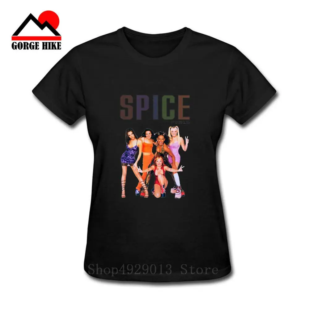 Женская футболка с принтом в стиле Харадзюку Белая Летняя Spice Girls 90s 2019|Футболки| |