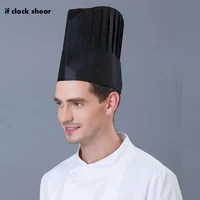 10pcs chef hat disposable paper cap fiber non woven cap red hat black and white high hat hotel restaurant chef hat