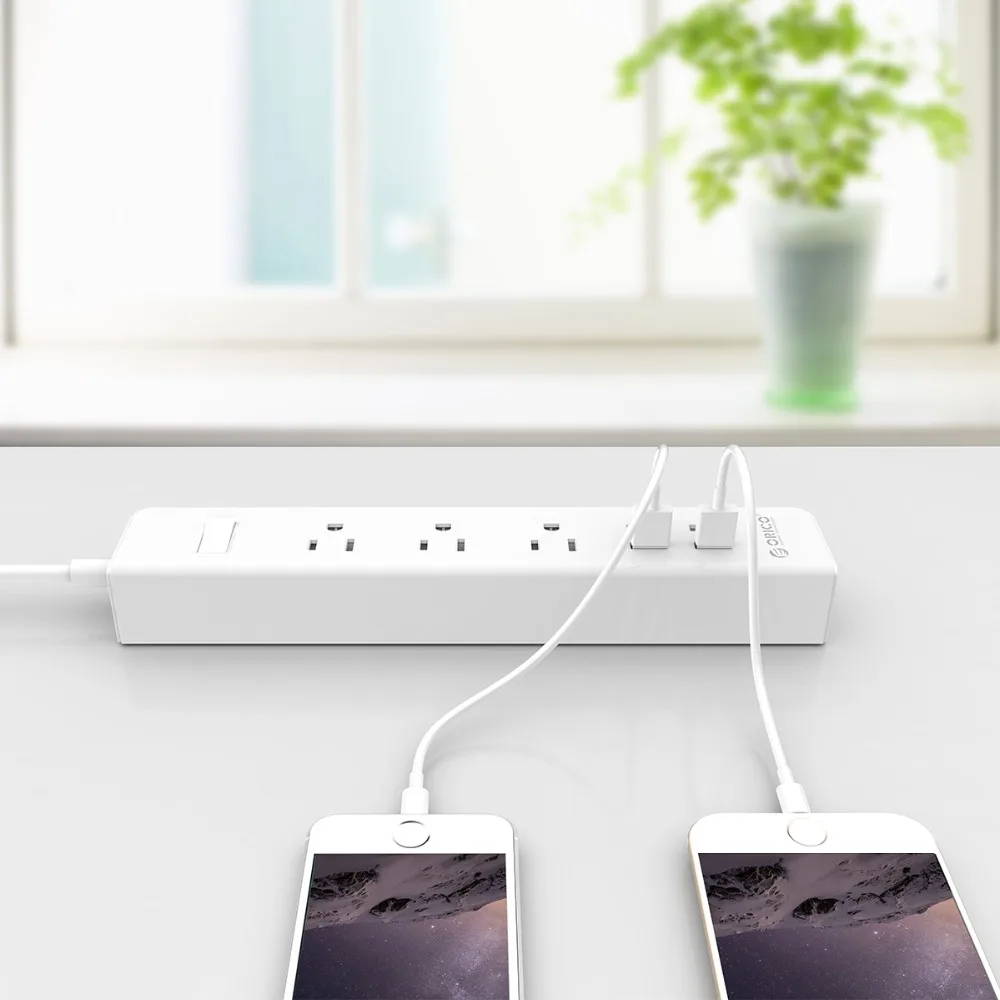 ORICO 3 AC Outlet Защита от перенапряжения с 4 USB разъемами США Plug Mutiple для дома и офиса