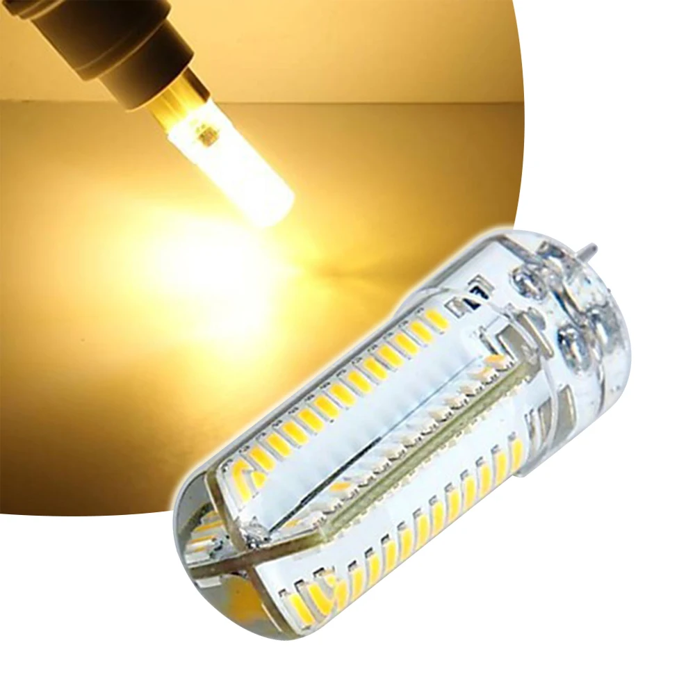 

220V Mini G4 Led 3014 SMD 9W Corn Bulb Silicon Crystal Lamp 104LEDs for Chandelier Ceiling Light Home Lighting 2pcs/Lot JQ