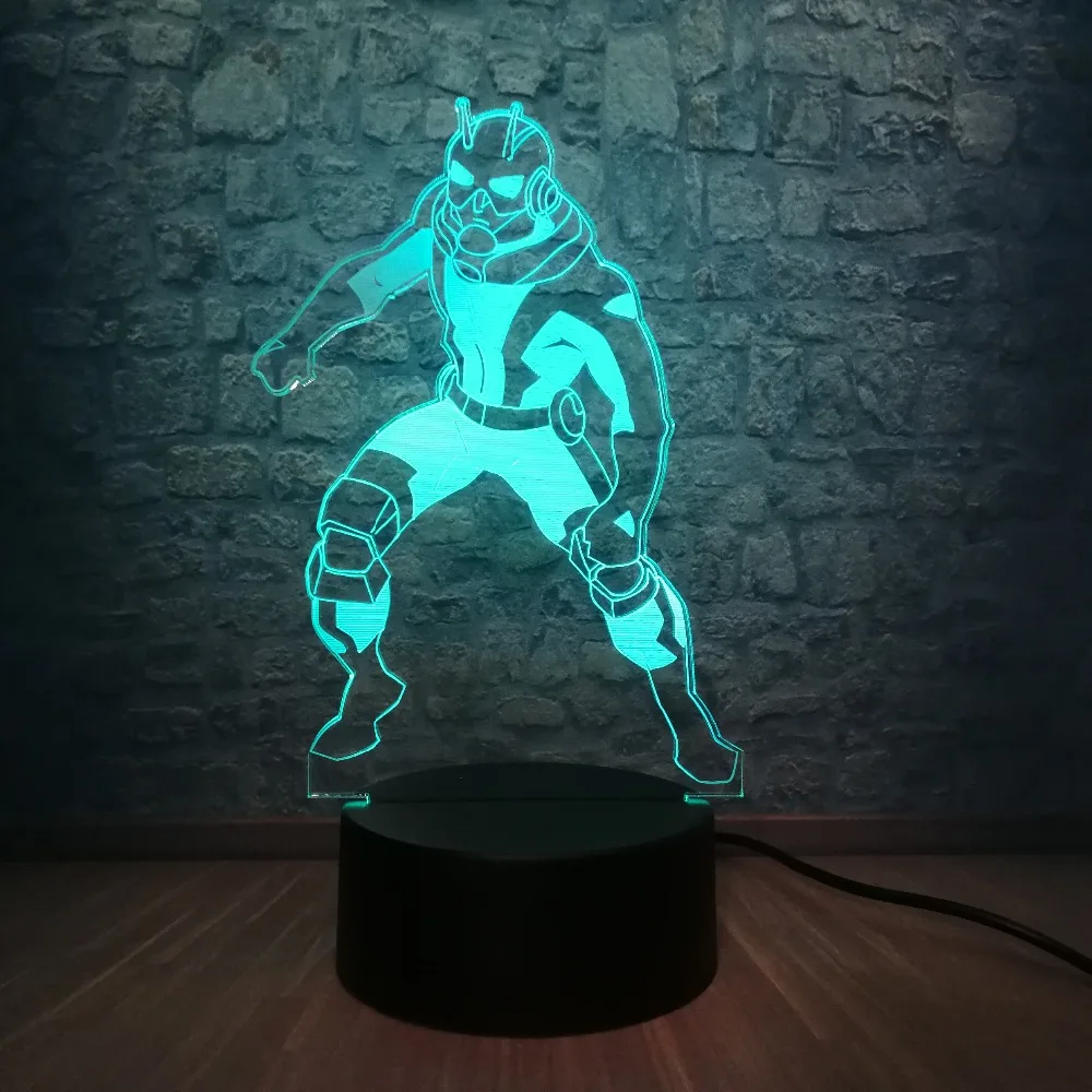 Новинка комический муравей человек Marvel Hero 3D лампа многоцветный светодиодный