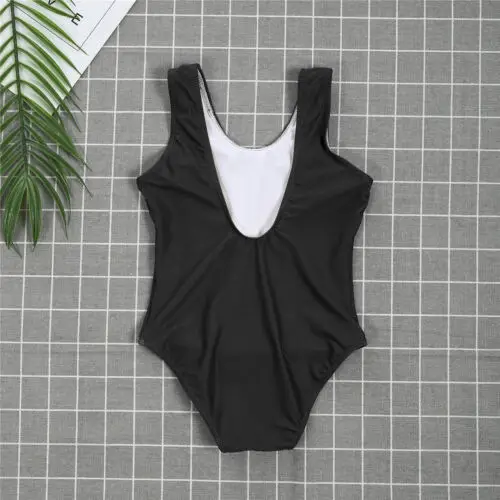 2019 цельный черный купальник с буквенным принтом одинаковый семейный Купальник