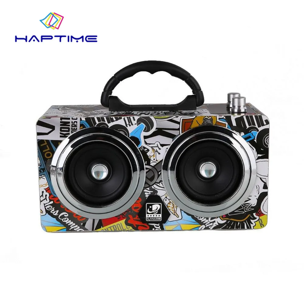 Портативная деревянная колонка с граффити 20 Вт беспроводная уличная Bluetooth