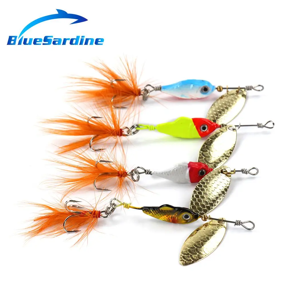 

BlueSardine 4 шт., 10 г, 9 см, блесна, рыболовные приманки, металлическая блесна, блесна