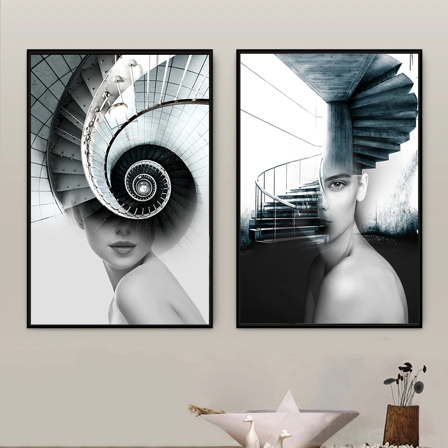 С принтом &quotпоп-арт&quot Moderne Abstrait девушки холст картины Nordic плакат в скандинавском