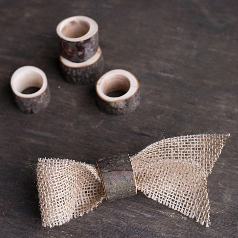 Новое гладкое деревянное кольцо для салфеток тканевый держатель деревенский