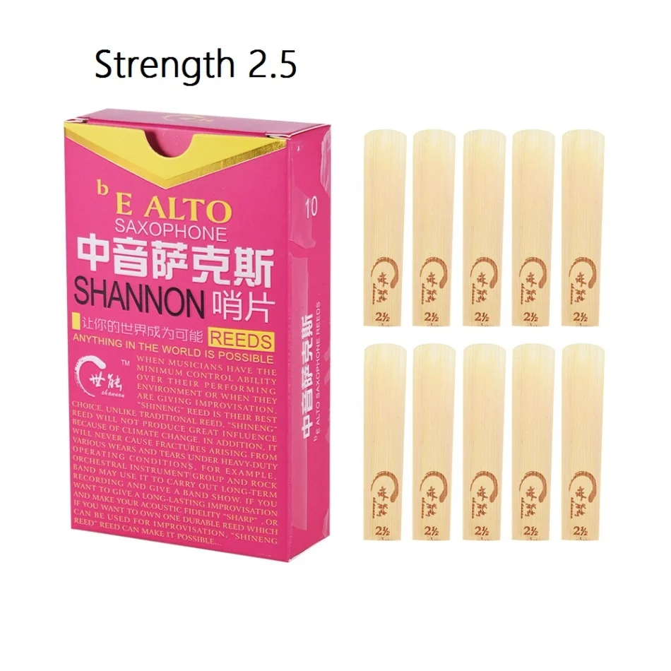 Strength 2.5 10 шт./кор. саксофона Рида начальной Eb альт Саксофон альт саксофон сила тростника 2,0/2,5/3,0 для начинающих духовых инструментов - Цвет: Strength 2.5