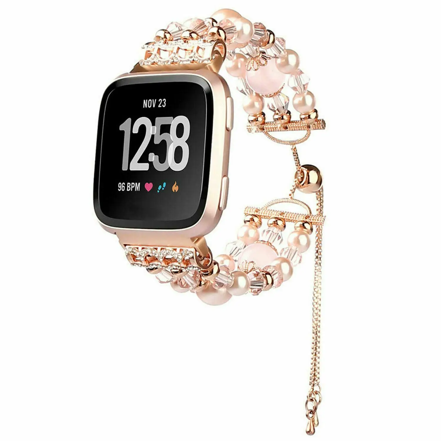 Роскошные ювелирные изделия браслет из агата для Fitbit Versa женские Смарт часы