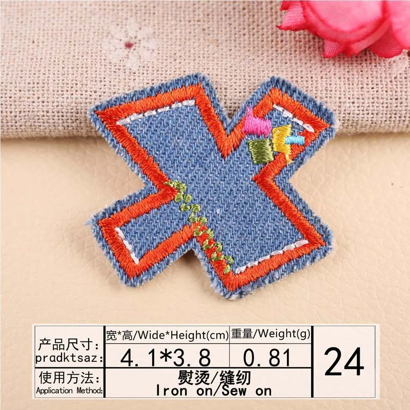 10 шт./лот ковбойская вышивка Harajuku значки синие английские с буквами для одежды на