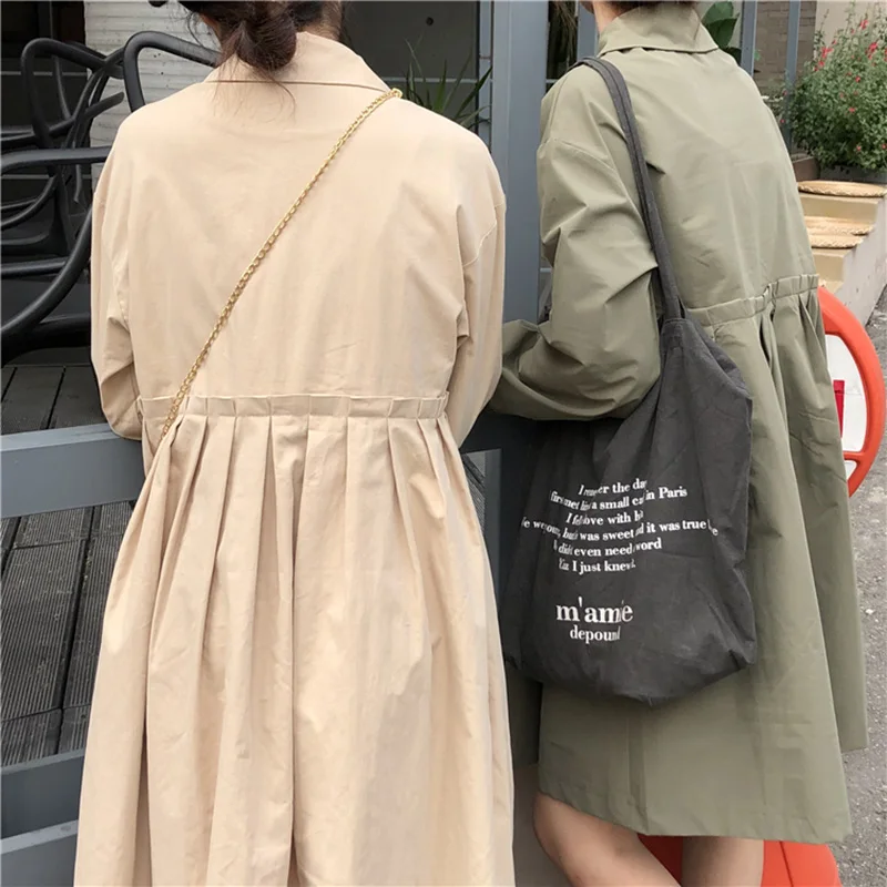 Женский Повседневный однобортный тренчкот простой классический длинный с