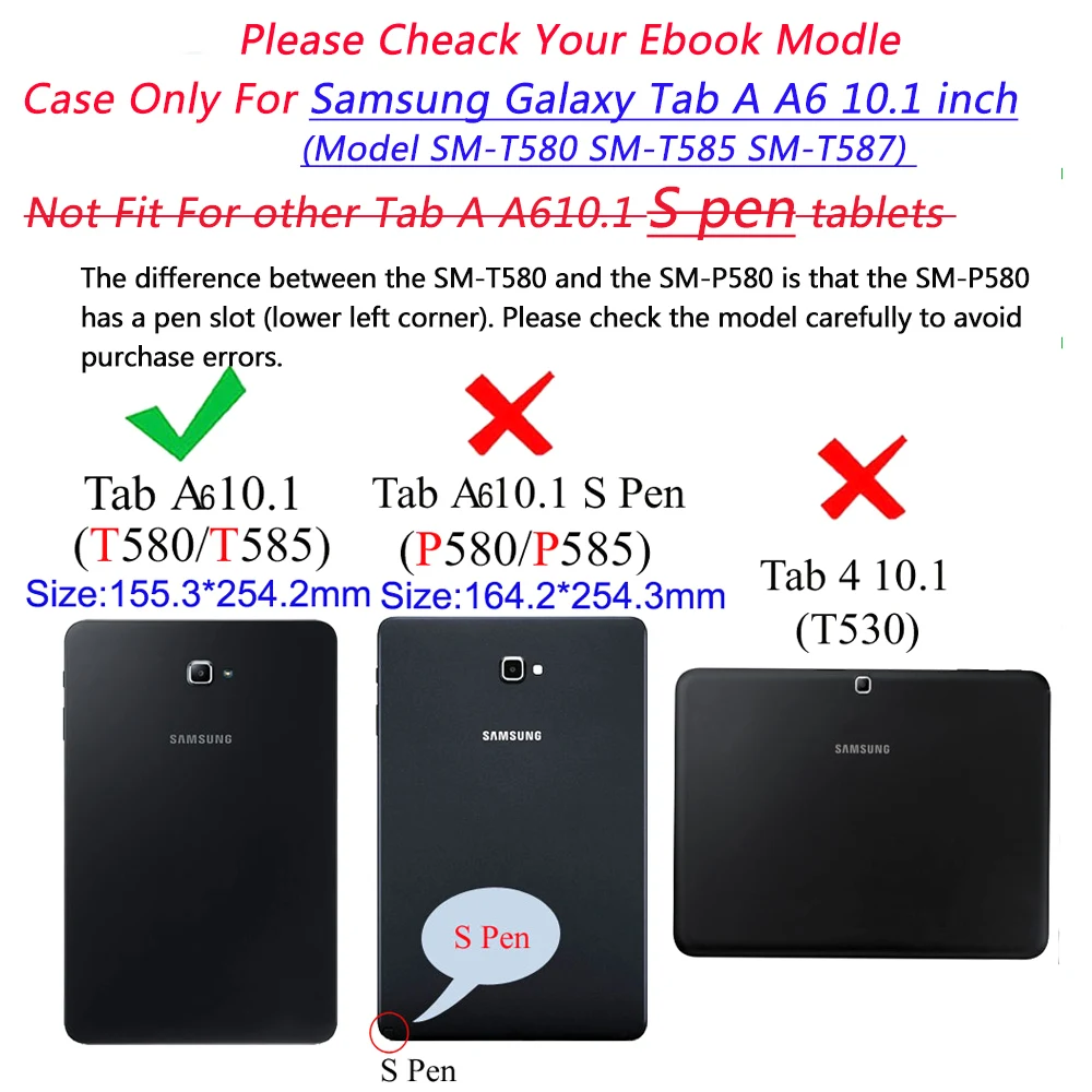 Вращающийся на 360 градусов чехол для Samsung Galaxy Tab A A6 10 1 дюймов T580 T585 T587|Чехлы