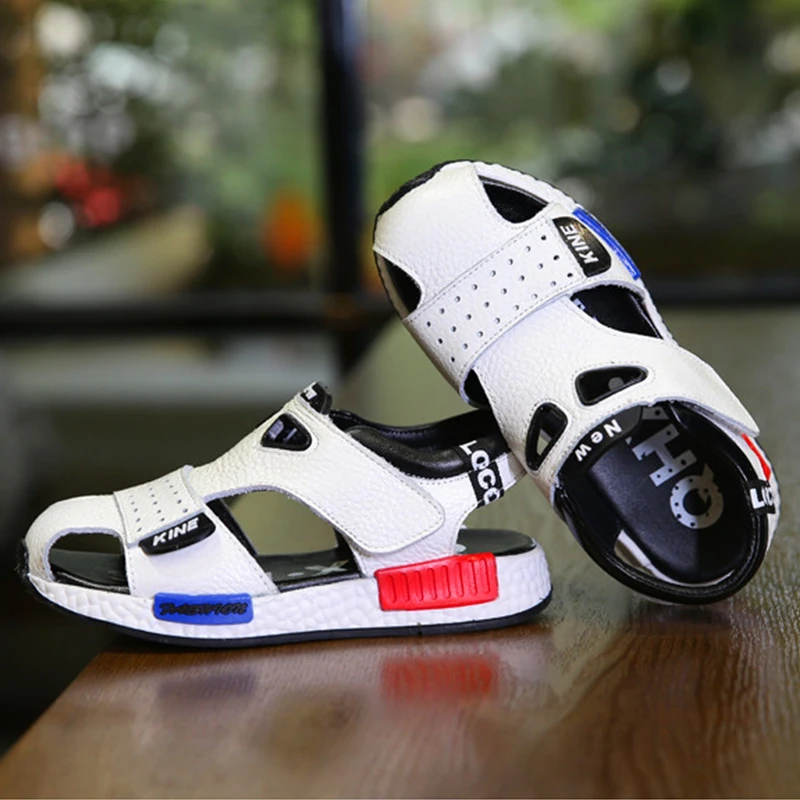 2019 Genuine Leather Sandals Male Toe Cap Covering Cowhide Kids Children Baby Toddler Shoes Boys For Girls |