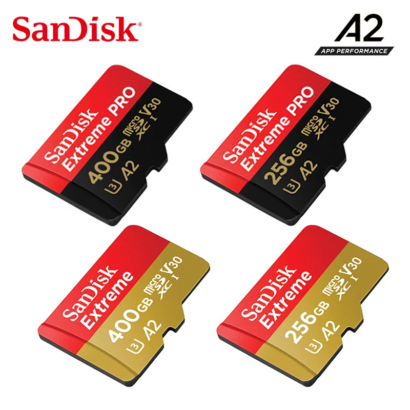 Карта памяти SanDisk Extreme/PRO UHS I micro sd 400G 256G 128G 64G до 160 МБ/с./с скорость чтения 10 V30 U3 A2