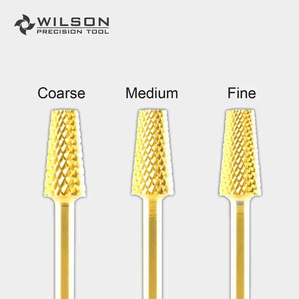Коническая бита для ногтей золотистая/серебристая карбидная фреза WILSON [OAL 38 1 мм]