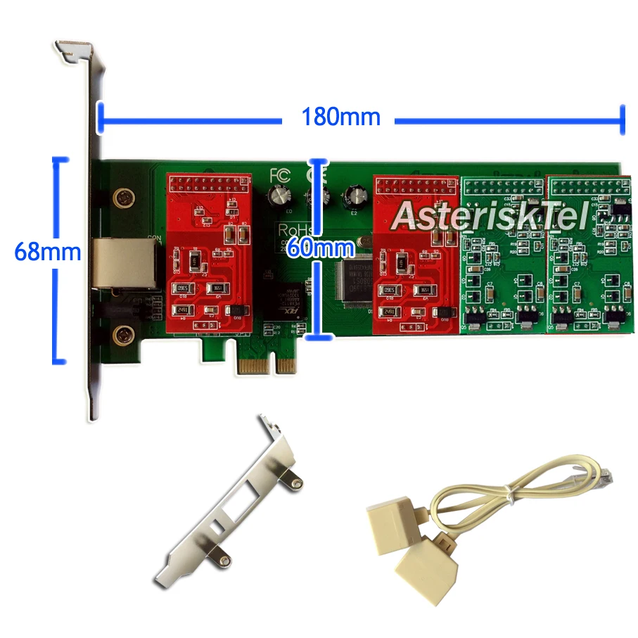 Карта Asterisk TDM410 2U низкопрофильная-2 FXO + 2 карты FXS поддерживает Elastix tdm400e для