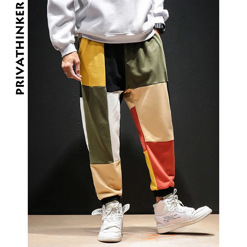Мужские штаны шаровары Privathinker повседневные брюки в стиле пэчворк осень