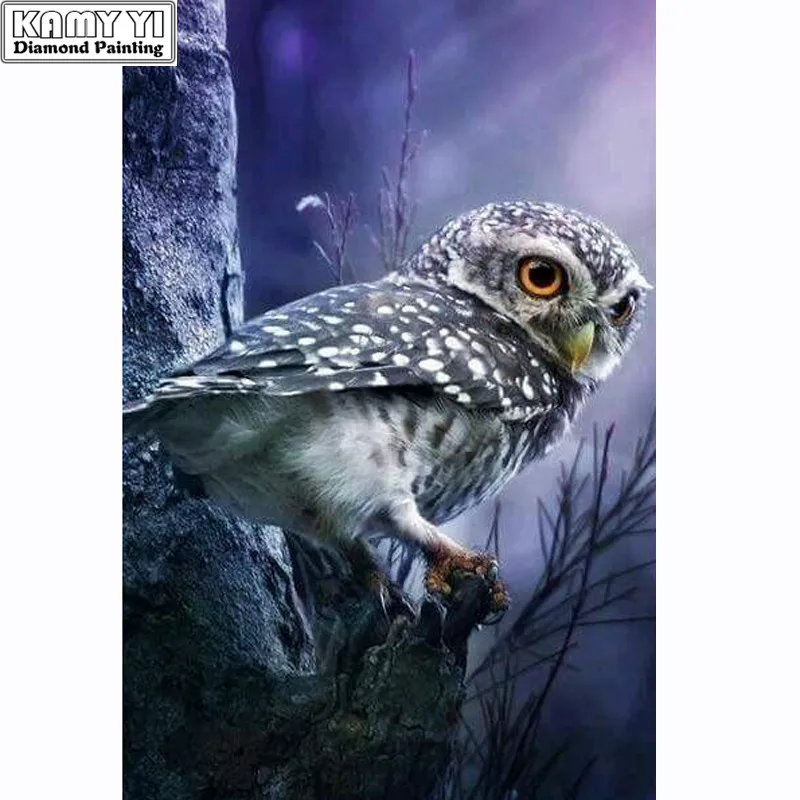 

100% Full Square 5D Diy Daimond Painting Cross-stitch Dot Owl 3D Diamond Painting Round Rhinestones Paintings Embroidery Gifts