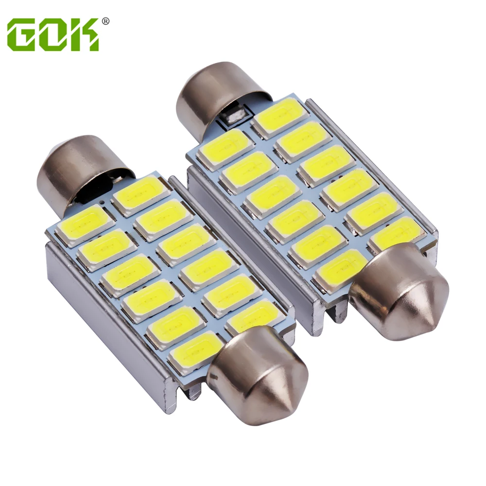

20PCS/Lot Festoon 42mm LED 5630 5730 12SMD 41MM Canbus Error Free LED Dome Light Bulb White Festoon led Light reading