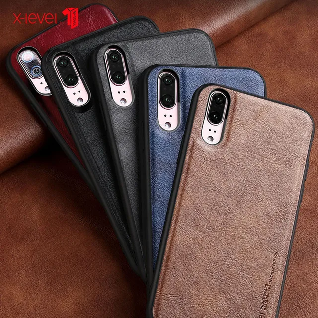 Чехол для Huawei P20 Pro X Level роскошный кожаный Ретро чехол мягкая задняя крышка из ТПУ P