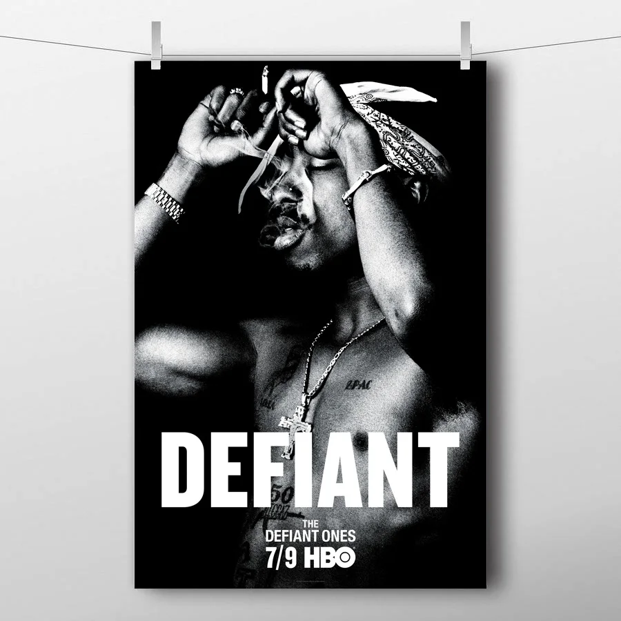 Рэпер 2Pac хип-хоп для черный и белый настенный художественный постер картина