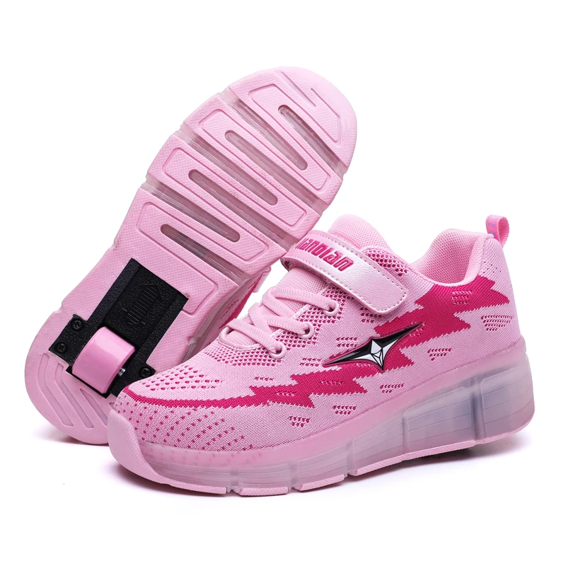 8 as picture Детские Heelys светодиодный светильник кроссовки одно колесо мальчики девочки роликовые коньки повседневная обувь детские спортивные ботинки для девушек usb зарядка оранжевый - Цвет: 8 as picture