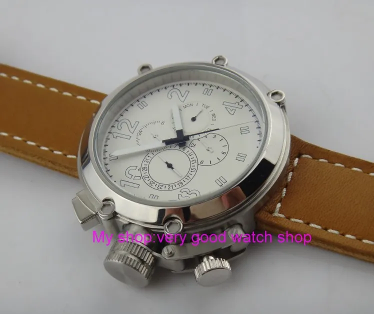 Часы наручные PARNIS мужские с белым циферблатом 50 мм 252|watch men|watch men watchwatch mechanical |