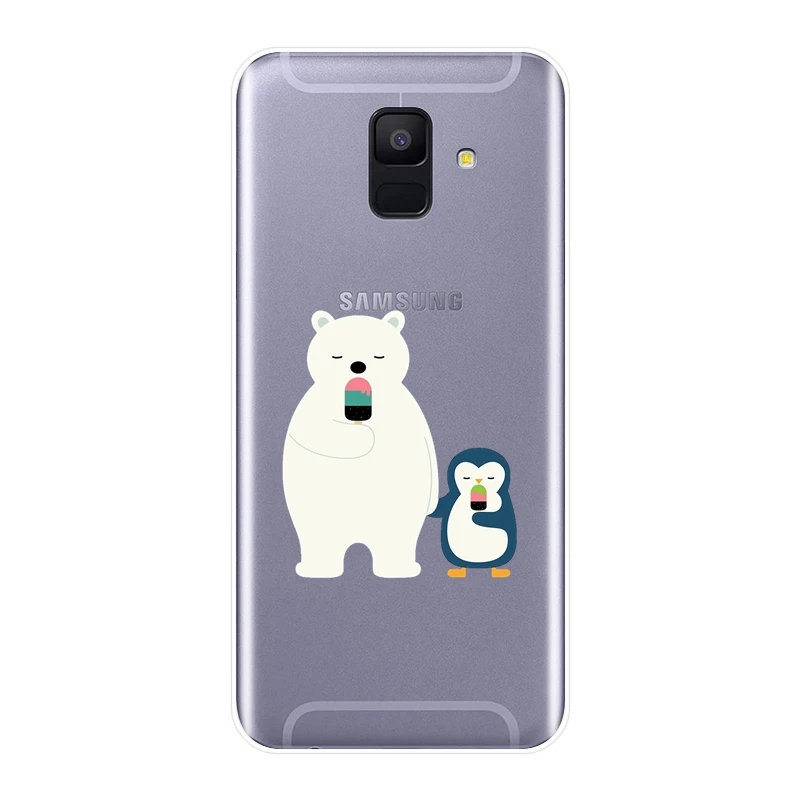 Задняя крышка для Samsung Galaxy A6 A7 A8 2018 A3 A5 2016 2017 мягкий силиконовый чехол телефона с