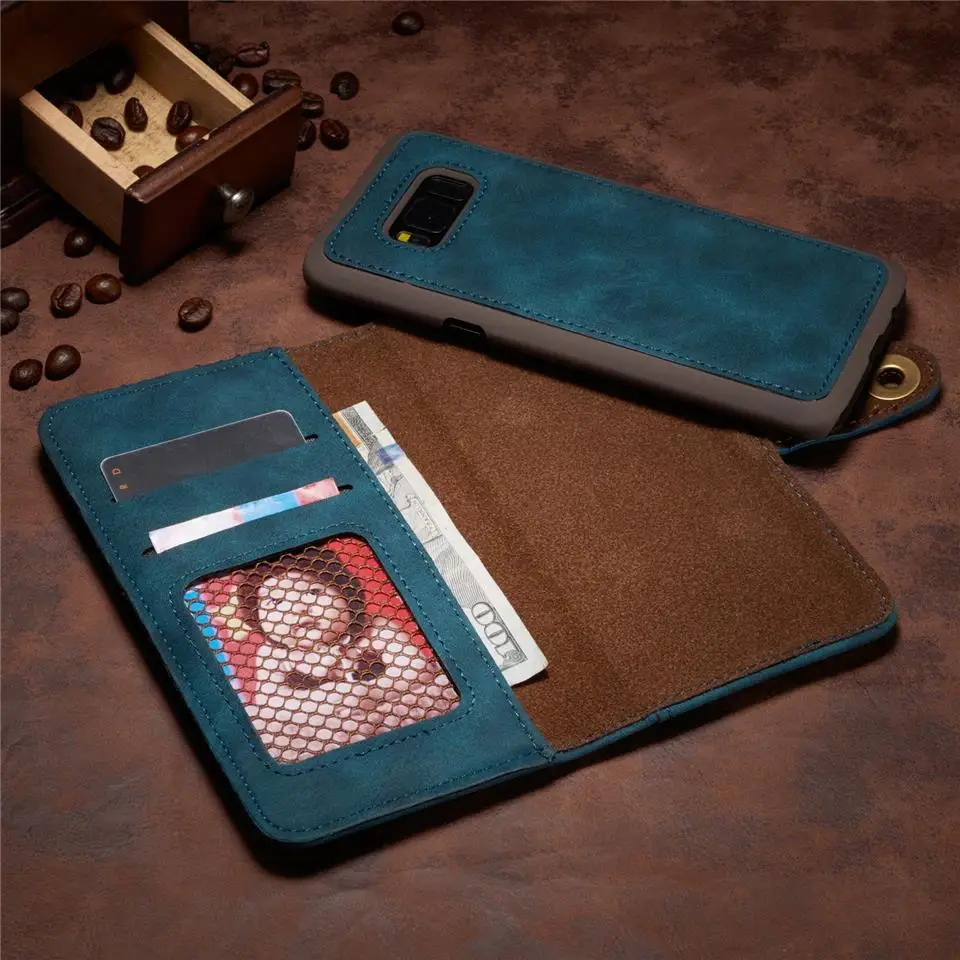 Роскошный Съемный 2 в 1 Автомобильный Магнитный чехол из натуральной кожи для Samsung