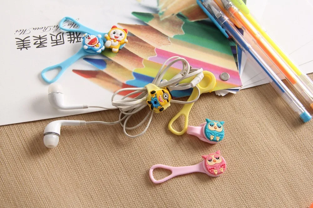 6 шт. новые Мультяшные пряжки мягкие резиновые насадки для наушников держатель