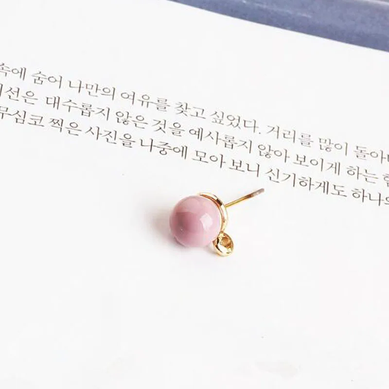 Круглые серьги с искусственным жемчугом 8 мм 10 шт. коннекторы отверстиями