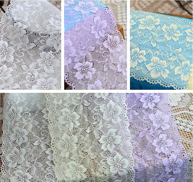 Эластичная кружевная лента с вышивкой ширина 13 см 2 м/лот|lace ribbon|elastic lace trimlace trim |