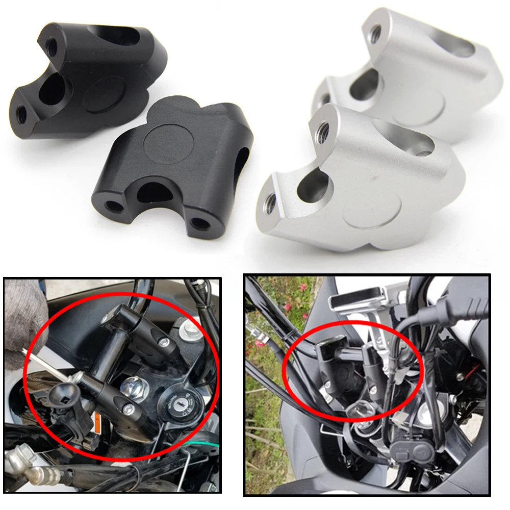 

Motorcycle CNC aluminum alloy handle riser clamp installation cone 2/22mm for Suzuki DL650 DL1000 V-strom