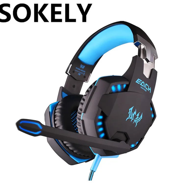 SOKELY G2100 Gaming Headset Stereo Bass шлем best наушников с вибрацией Функция/Mic/светодиодный свет