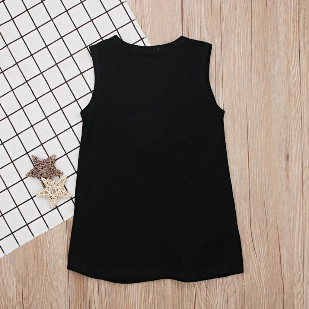 Infant Baby Girl Kids Black Sleeveless Solid Cotton Zipper Pocket Dress Outfit Clothing Casual Style School Wear Costume | Детская