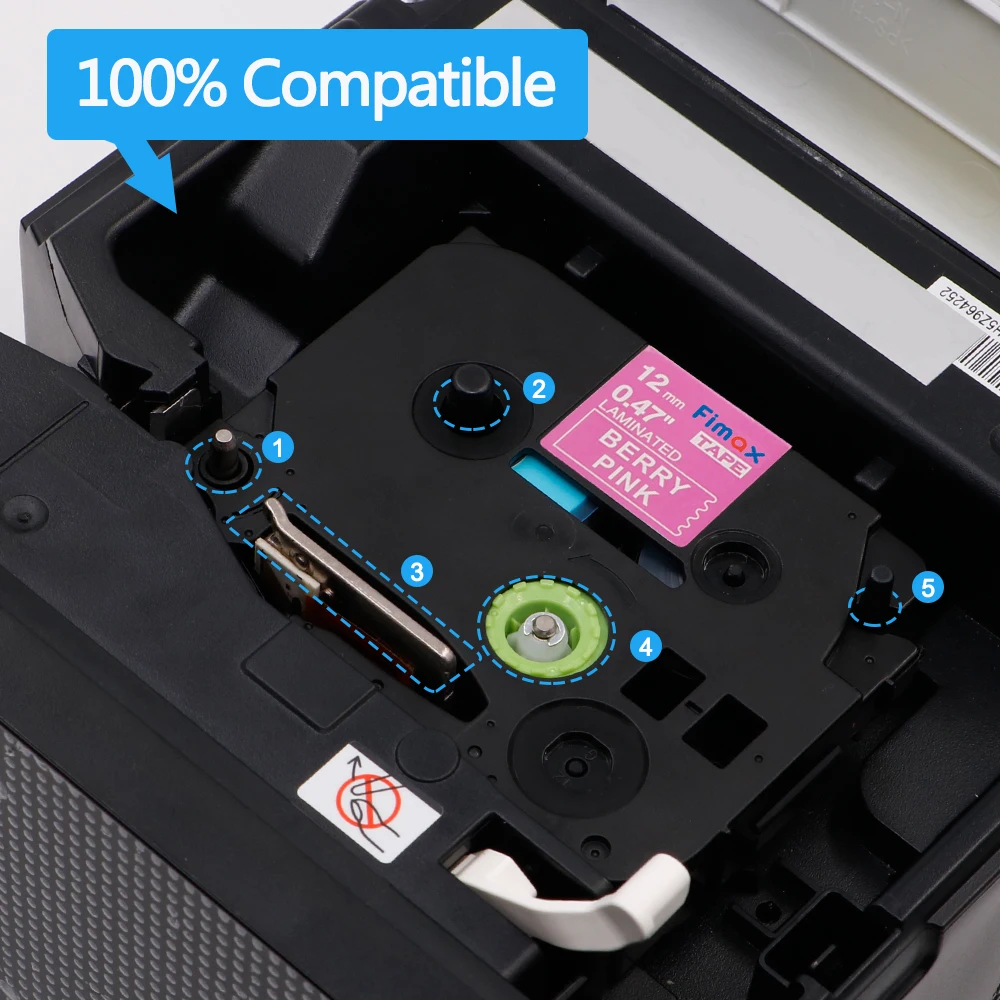 Fimax 1 шт. Tze231 фотография для Brother P touch Tze 231Compatible TZeMQP35 белый на ягодно розовом