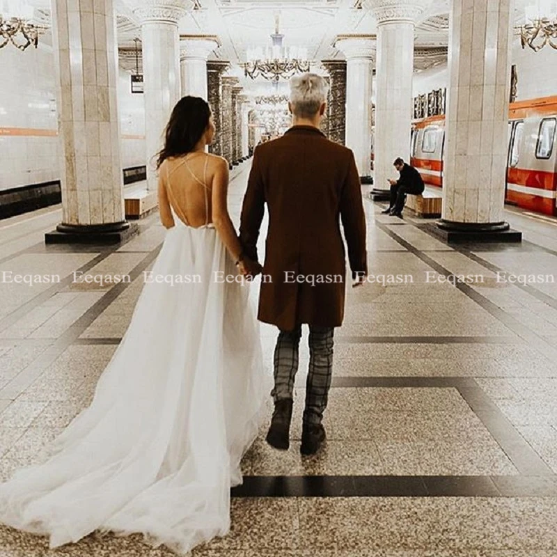 Новое свадебное платье Boho 2020 элегантное Тюлевое ТРАПЕЦИЕВИДНОЕ сексуальное