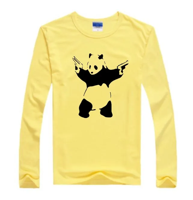 Панда с пистолетом Прохладный детская одежда футболка для мальчиков 100%