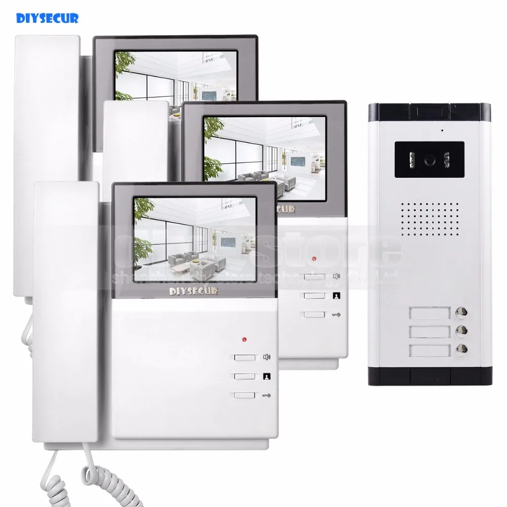 Видеодомофон DIYSECUR 4 3 дюйма HD 700 TVLine ИК сенсорная клавиша|doorbell system|video intercom
