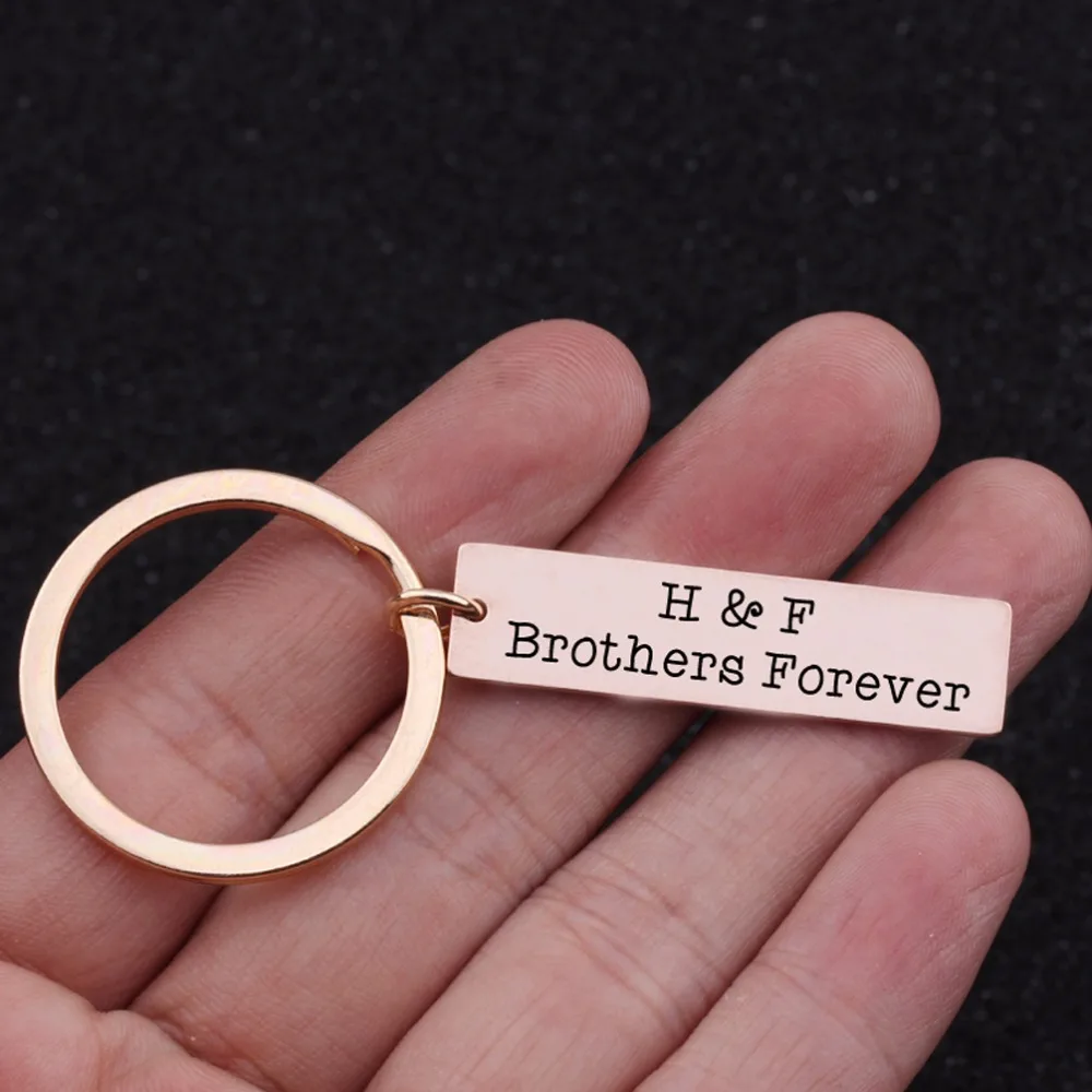Custom Name Initial Keychain Engraved Brother Forever Keyring For Best Friends And Key Holder Gifts | Украшения и аксессуары