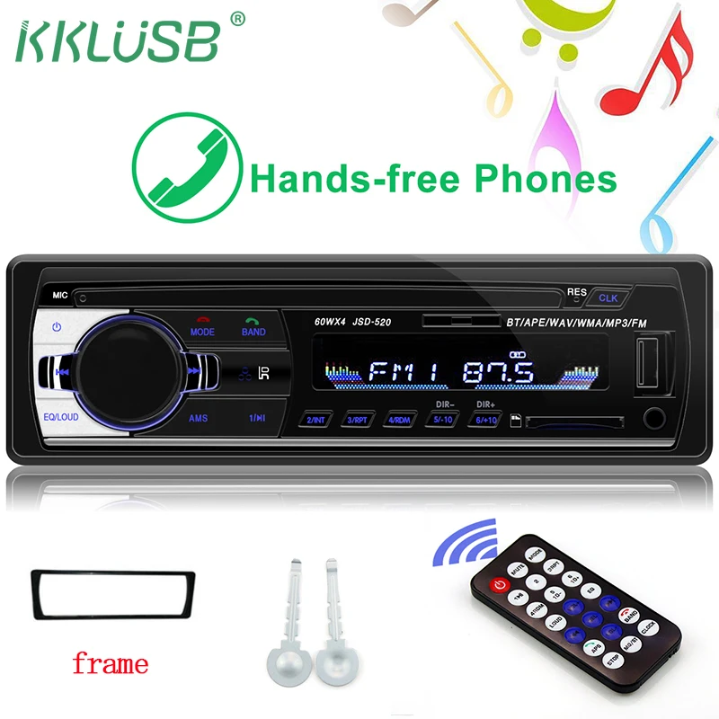1 Din Bluetooth радио авто JSD 520 12V стерео FM AUX вход USB SD din автомобильный MP3 мультимедийный