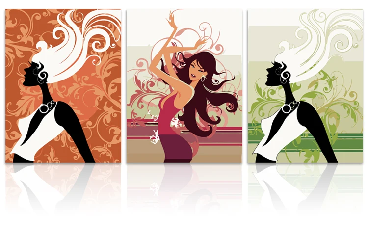 Набор для рисования по номерам на холсте сделай сам комбинация трех картин