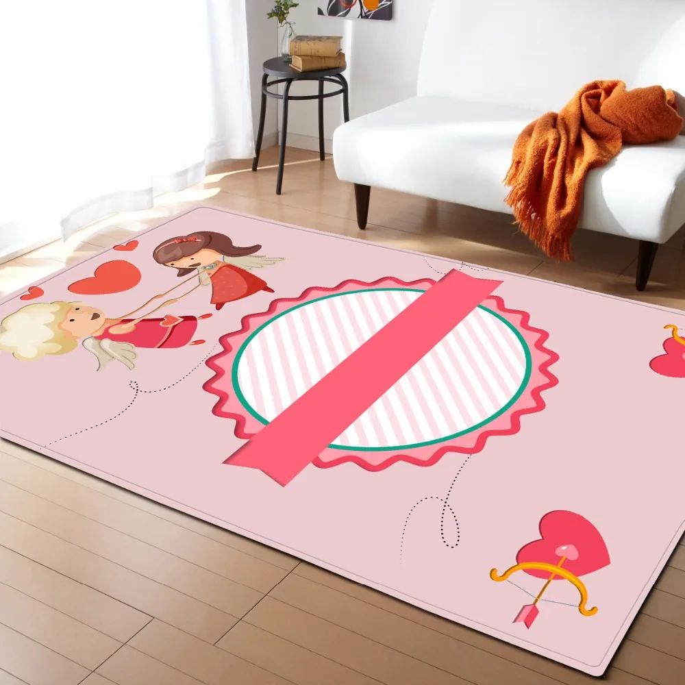 

Romantic Valentine's Day Living Room Carpets Wedding Decoration Mats Adults Bedroom Soft Flannel Bedside Area Rug Carpet
