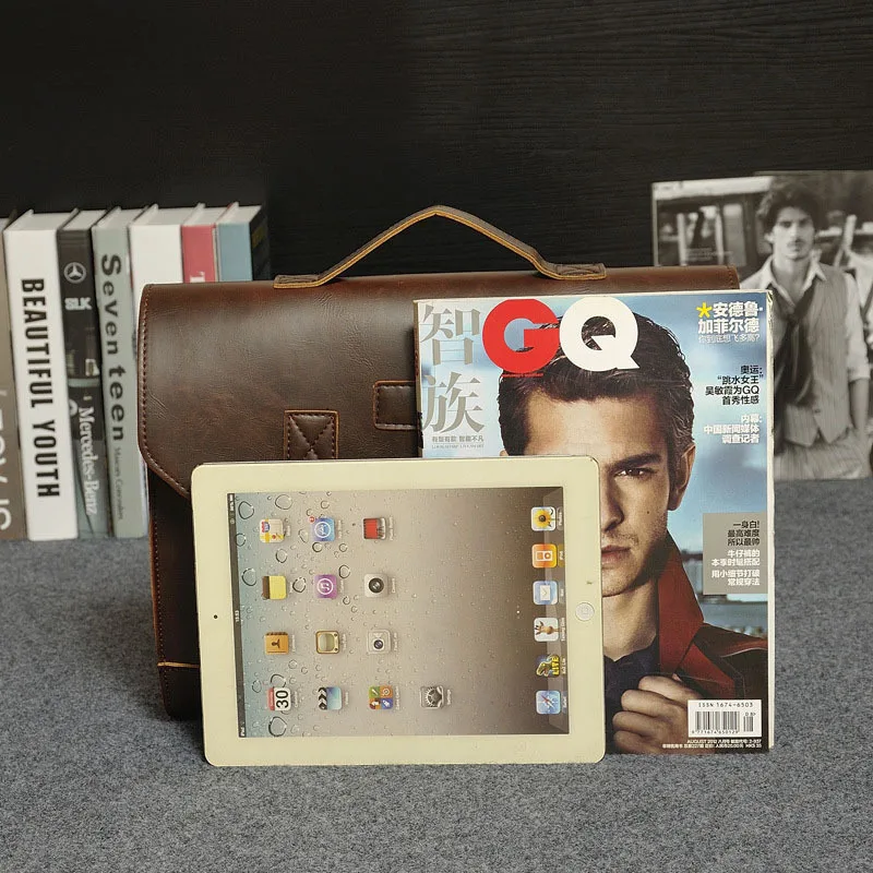 

Famous Brand Crazy Horse PU Leather Men Briefcase Men's Messenger Bag Male Laptop Bag Business Handbag Shoulder Bags Travel Bag