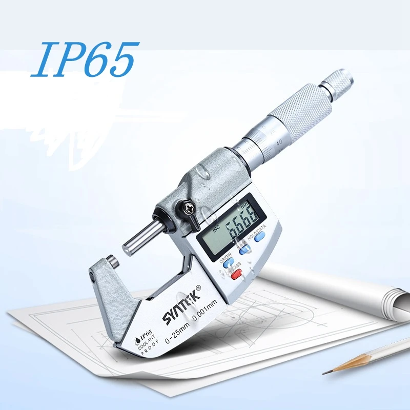 IP65 Водонепроницаемый Электронный Внешний микрометр 0 001 мм цифровой толщиномер 25