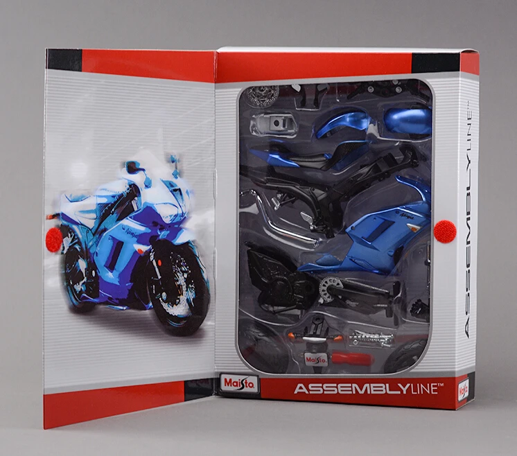 DIY 1:12 масштабная модель мотоцикла Kawasaki ZX-6R металлический комплект литой мотоцикл