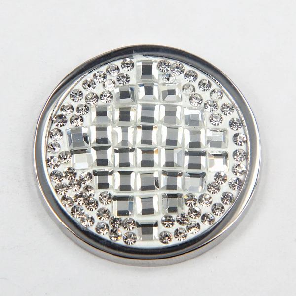 Модный прозрачный кристалл монета подходит для 35 мм держатель кулон 10 шт./лот