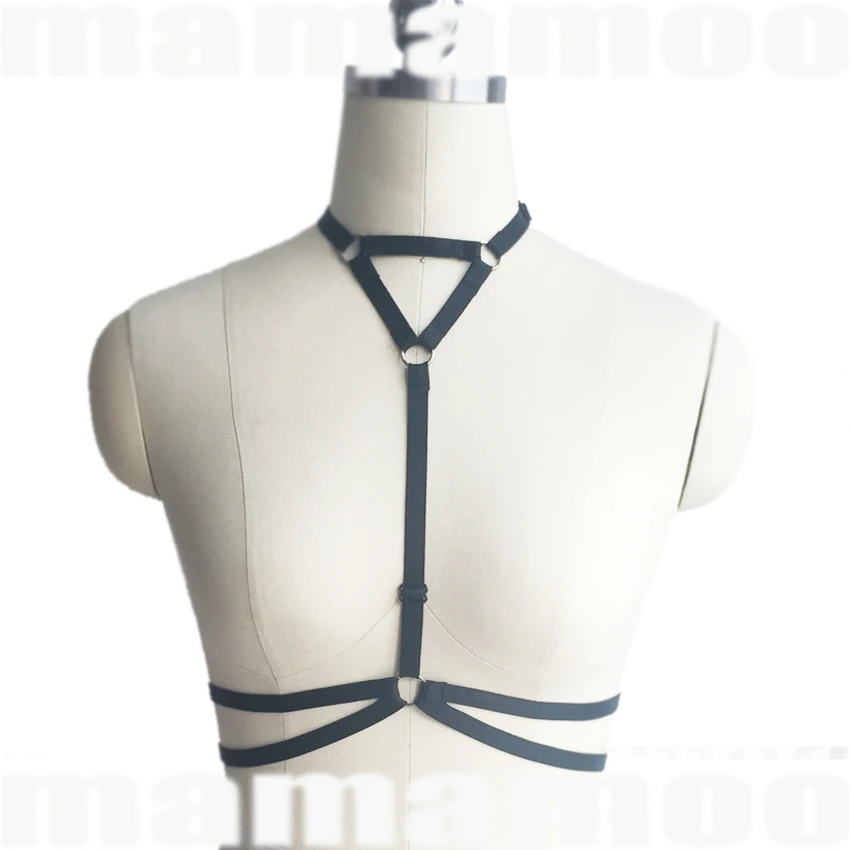 Черная Пастельная Готическая клетка для женщин женское сексуальное бондажное