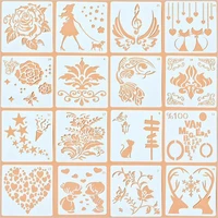 28pcs 13cm square floor tile stencil for kitchen wall painting designs diy craft stamping embossing paper card spray cake mould