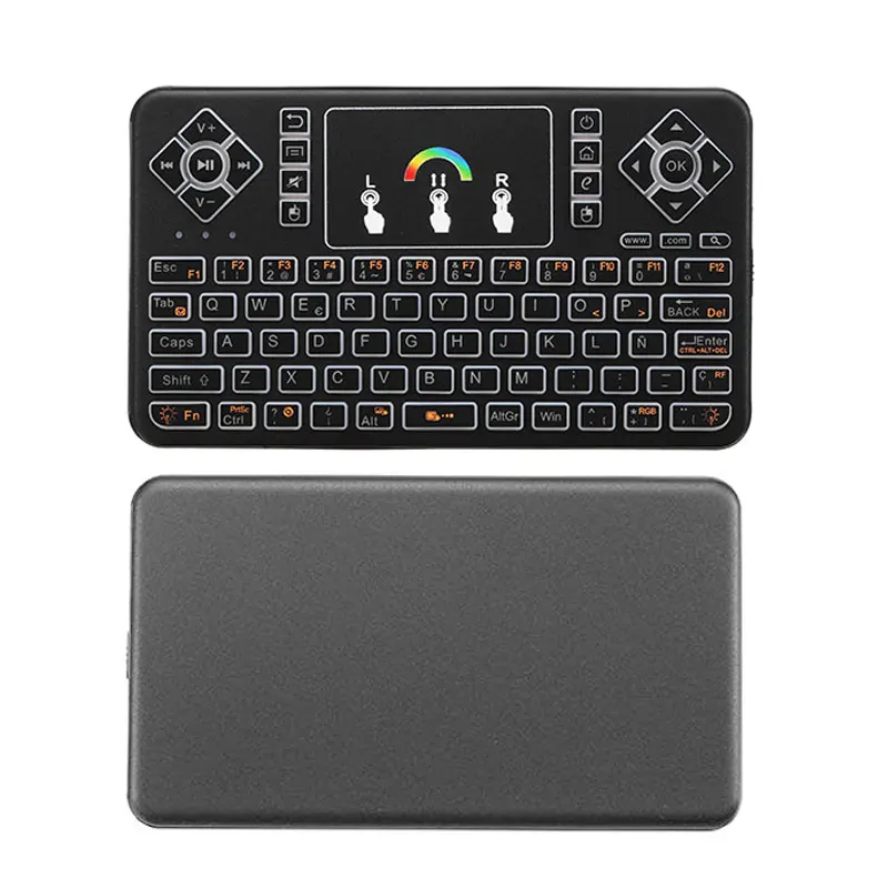 TZ Q9 2 4 ГГц Bluetooth V3.0 Беспроводной клавиатура RGB сенсорная панель с подсветкой для